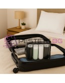 Козметична чанта за пътуване с шишета и стикери